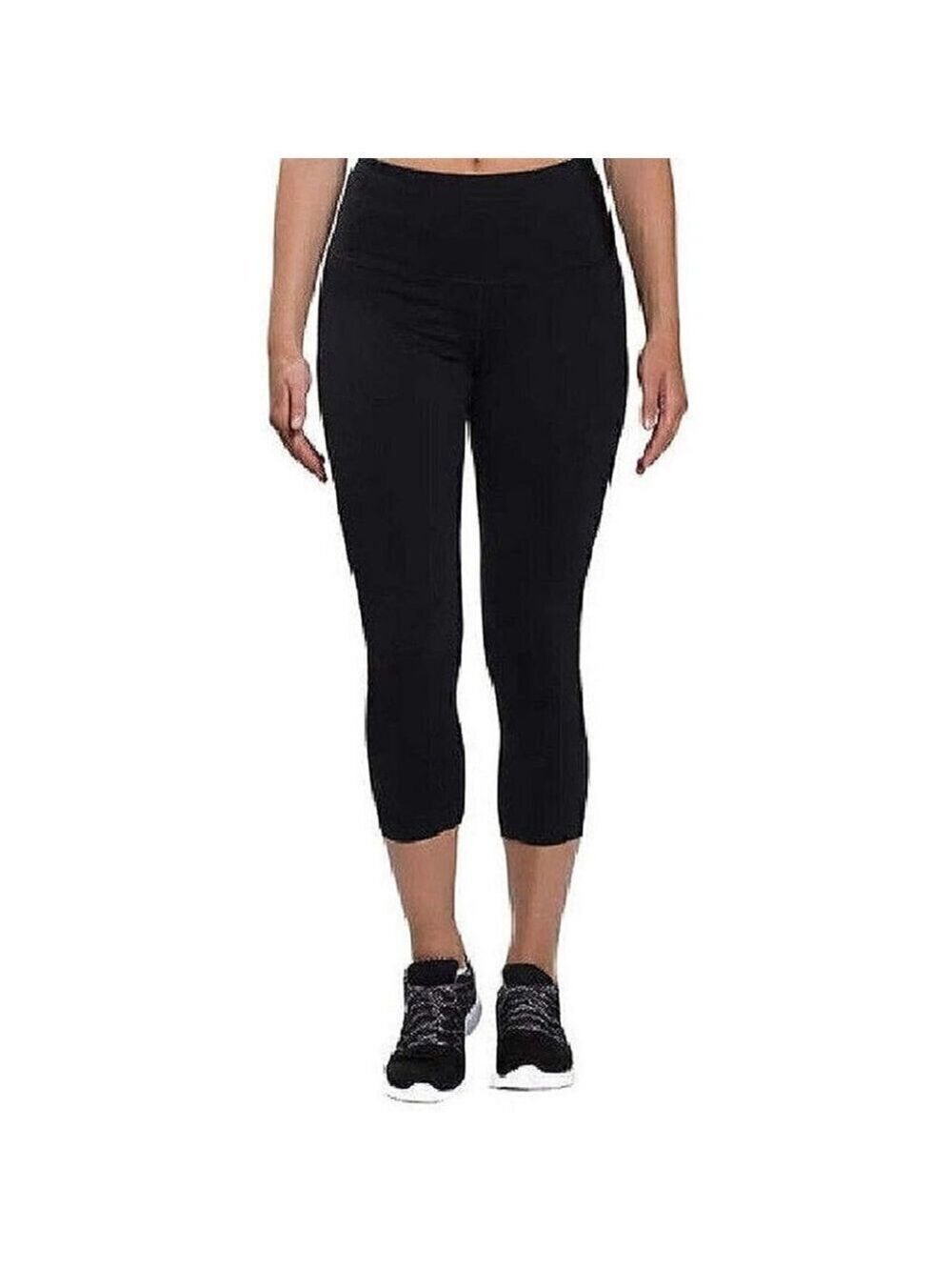 Kirkland Signature Ladies' Black Jacquard Active Tight Capris - Size Small